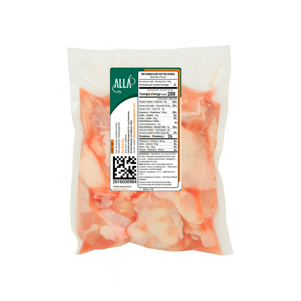 Alas de pollo ALLÁ (454 g / 1 lb) - Miniatura 3