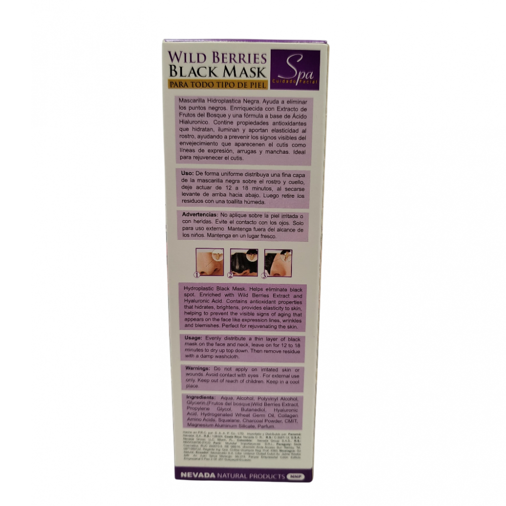 Aclarador facial -máscara- negra con extracto de frutos del bosque NNP (120 g / 4.23 oz) - Miniatura 2