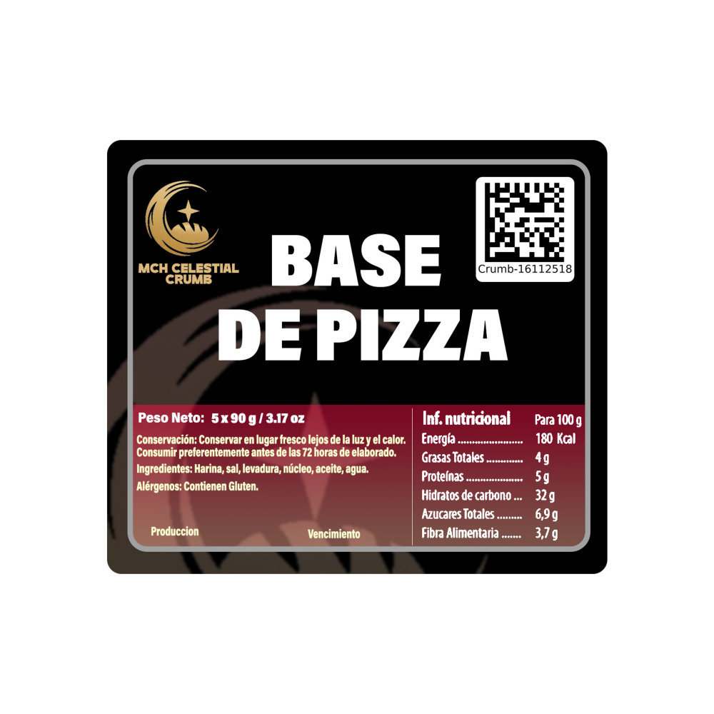 Base de pizza MCH-Celestial Crumb (5 x 90 g / 3.17 oz) - Miniatura 3