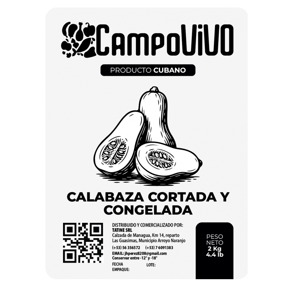Calabaza cortada y congelada Campo Vivo (2 kg / 4.4 lb) - Miniatura 3