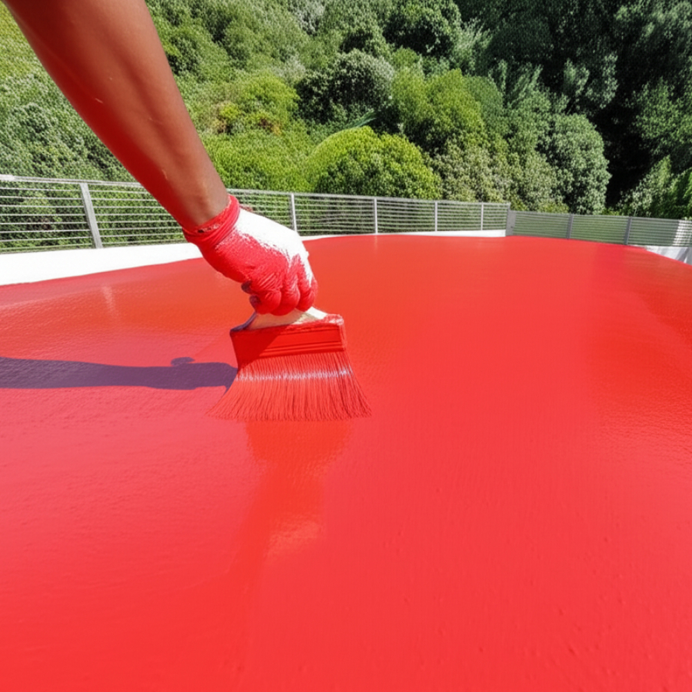 Impermeabilizante rojo a base de resina elastomérica Newkim (20 kg / 44 lb) - Miniatura 3