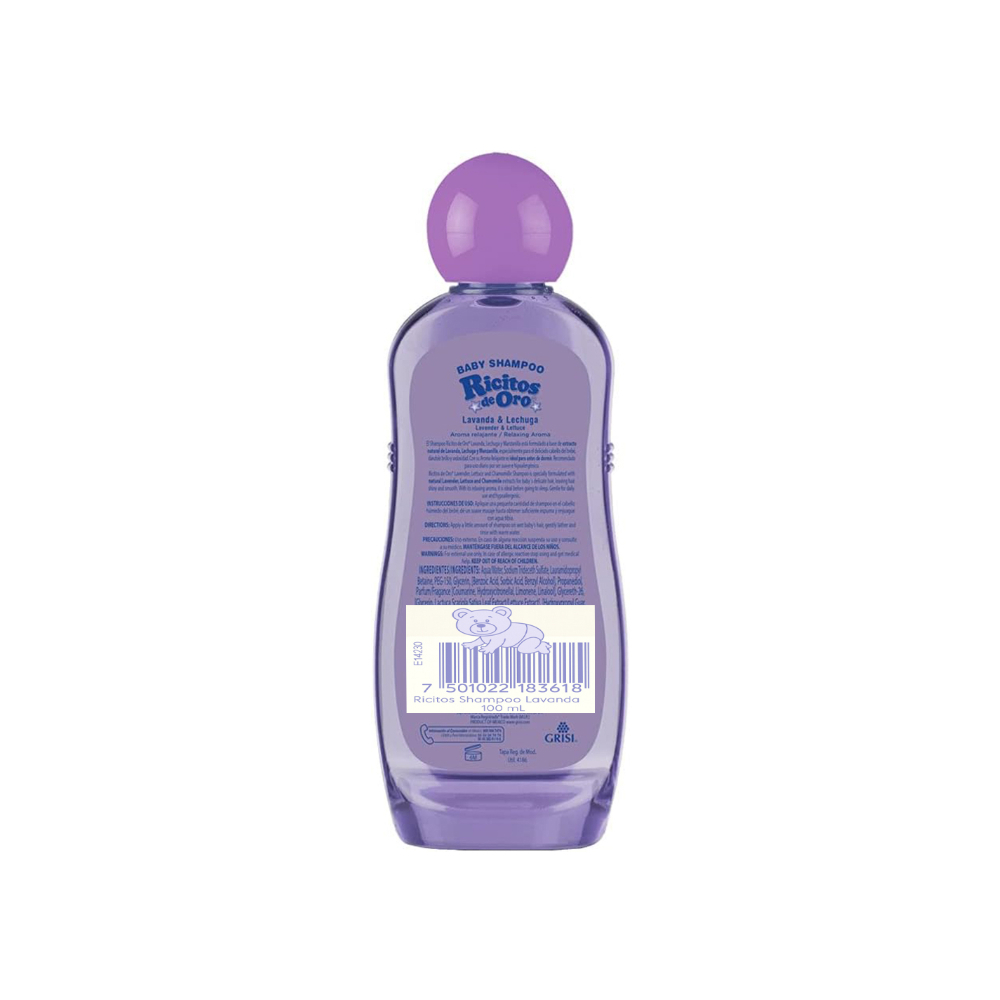 Champú para bebés lavanda y lechuga Ricitos De Oro (100 ml) - Miniatura 3