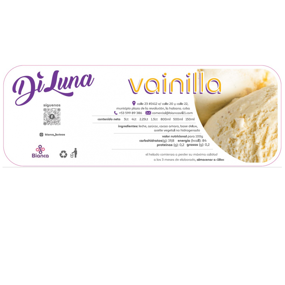 Helado sabor vainilla DiLuna (1.5 L) - Miniatura 3