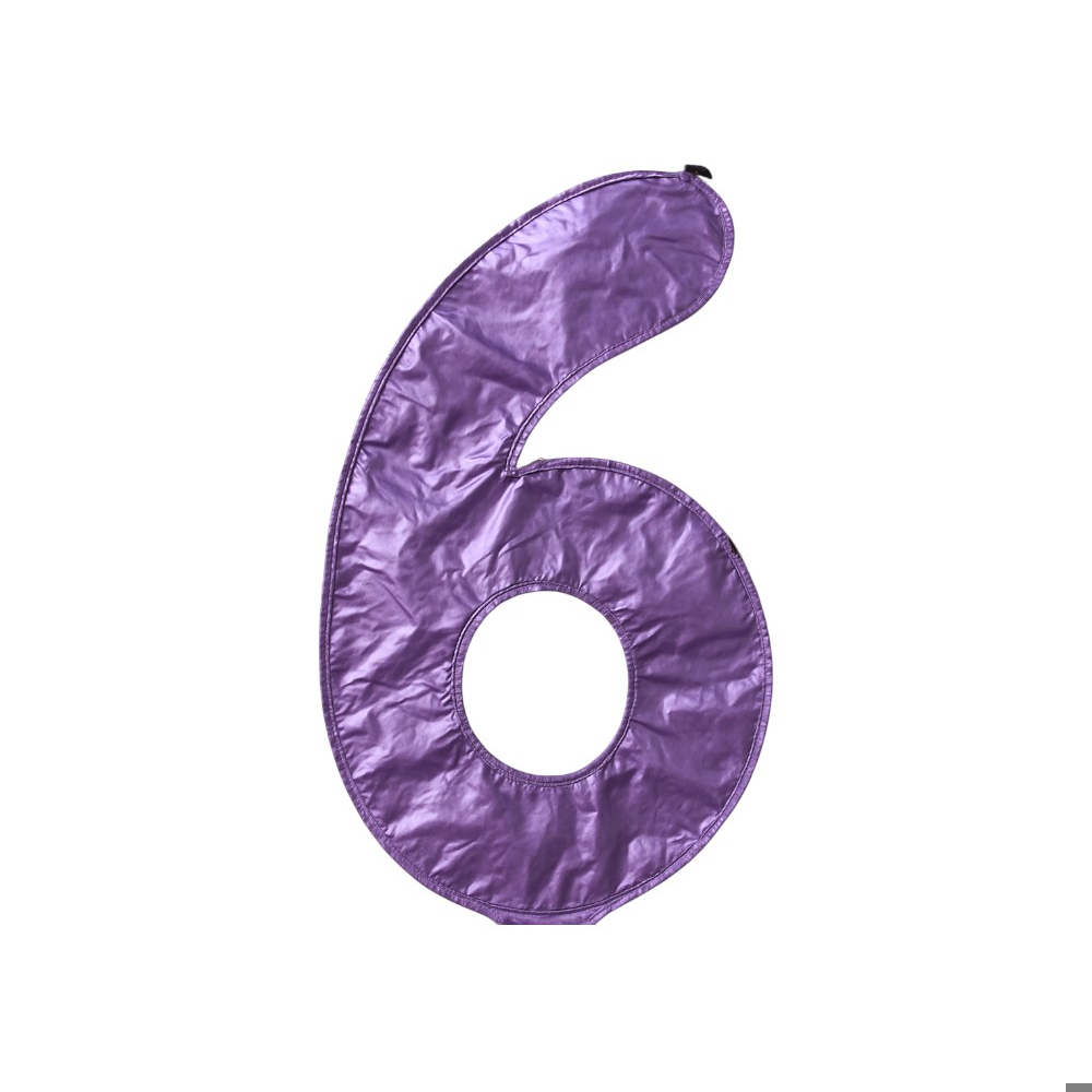 Globo morado Número 6 Ballón (32 pulgadas) - Miniatura 4