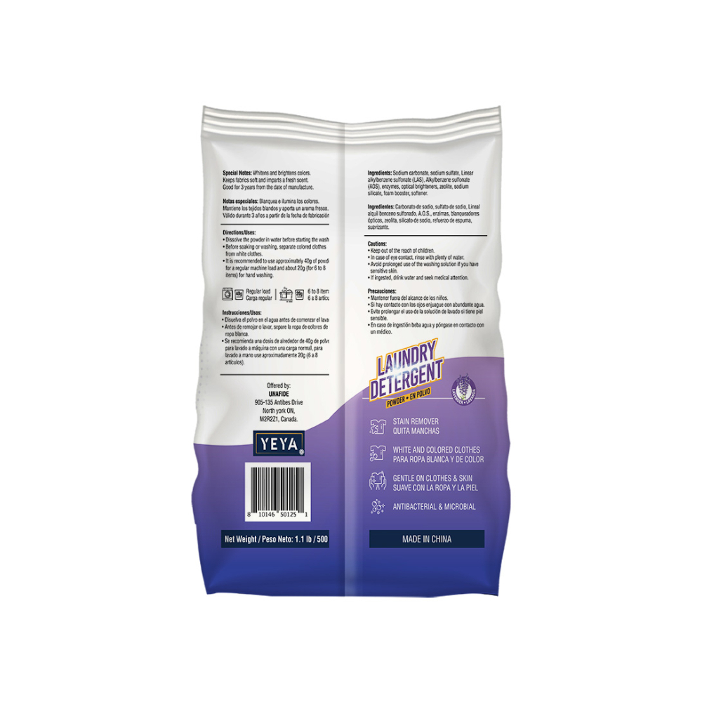 Detergente en polvo con aroma a lavanda YEYA (15 x 500 g / 1.1 lb) - Miniatura 3