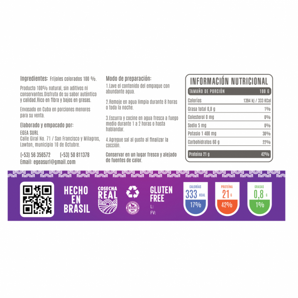 Frijoles colorados Cosecha Real (4 x 1 kg / 2.2 lb) - Miniatura 2