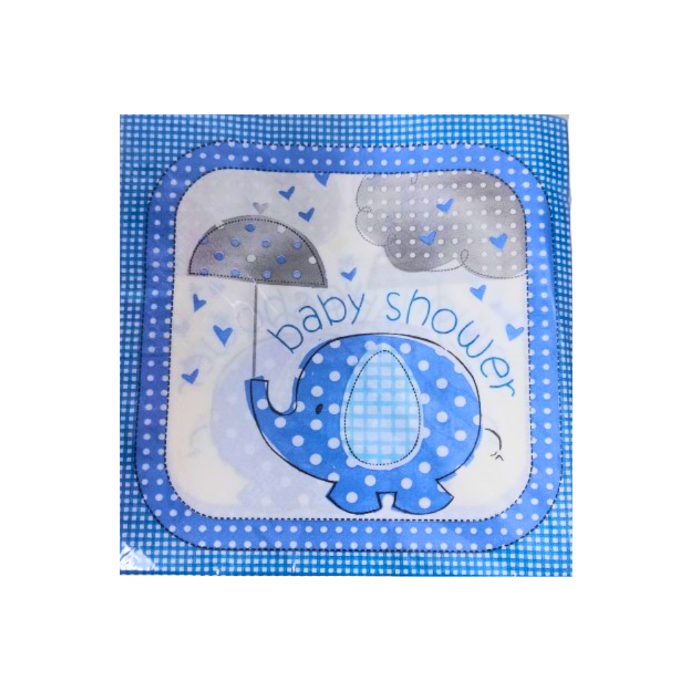 Servilletas azules Baby Shower (20 U) - Miniatura 3