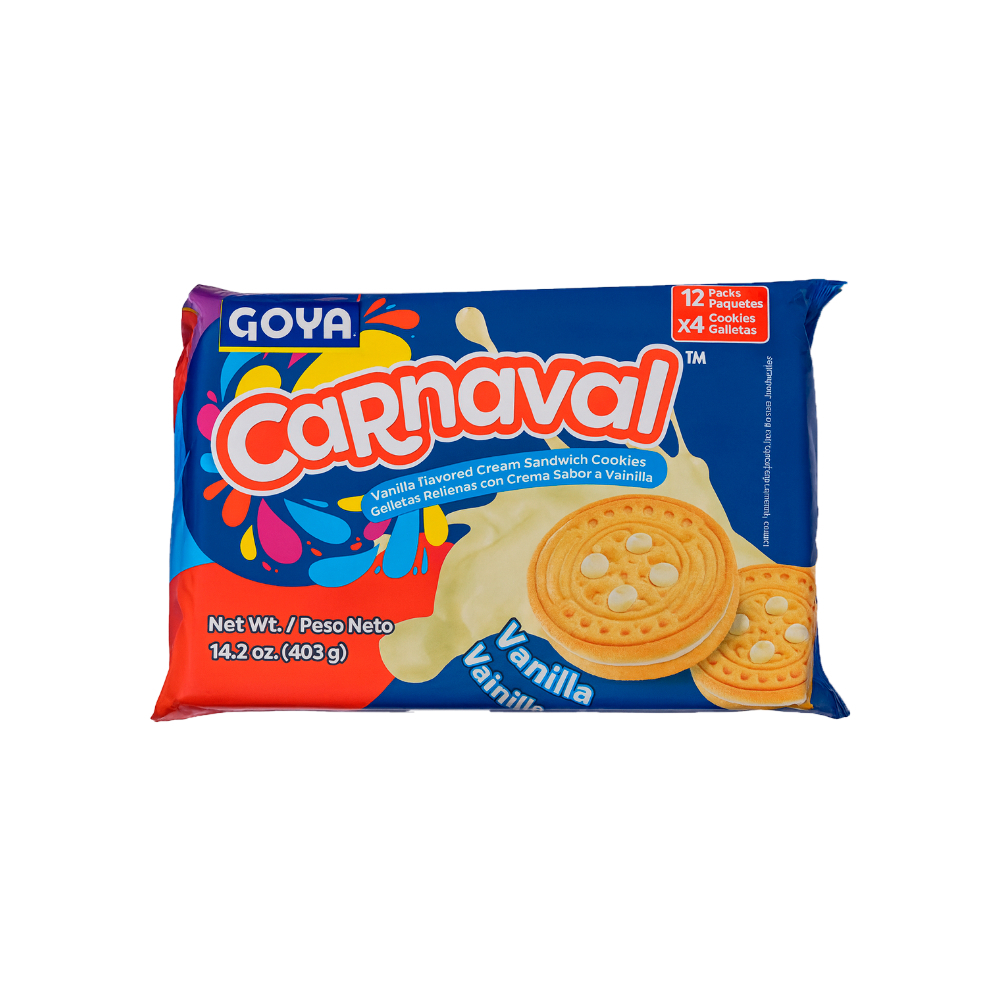 Galletas de vainilla rellenas con crema sabor a vainilla Carnaval Goya (403 g / 14.2 oz) - Miniatura 4