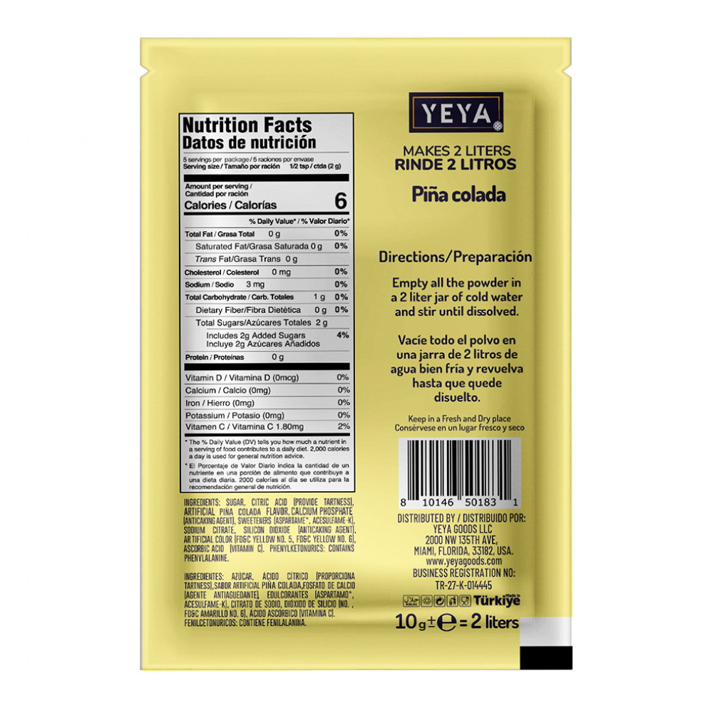 Refresco instantáneo sabor piña colada Yeya (26 x 10 g) - Miniatura 3