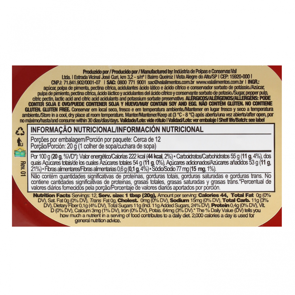 Mermelada agridulce de pimientos Val (230 g / 8.11 oz) - Miniatura 3