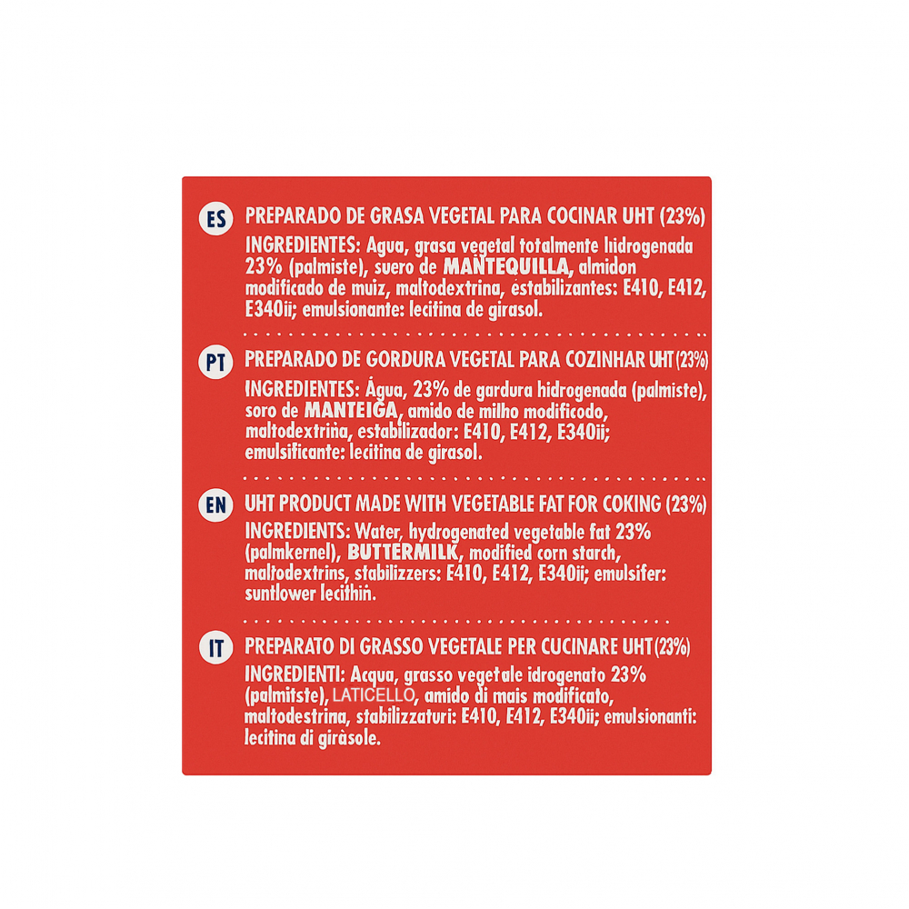 Preparado de grasa vegetal para cocinar La Creme Food Service (1 L) - Miniatura 2