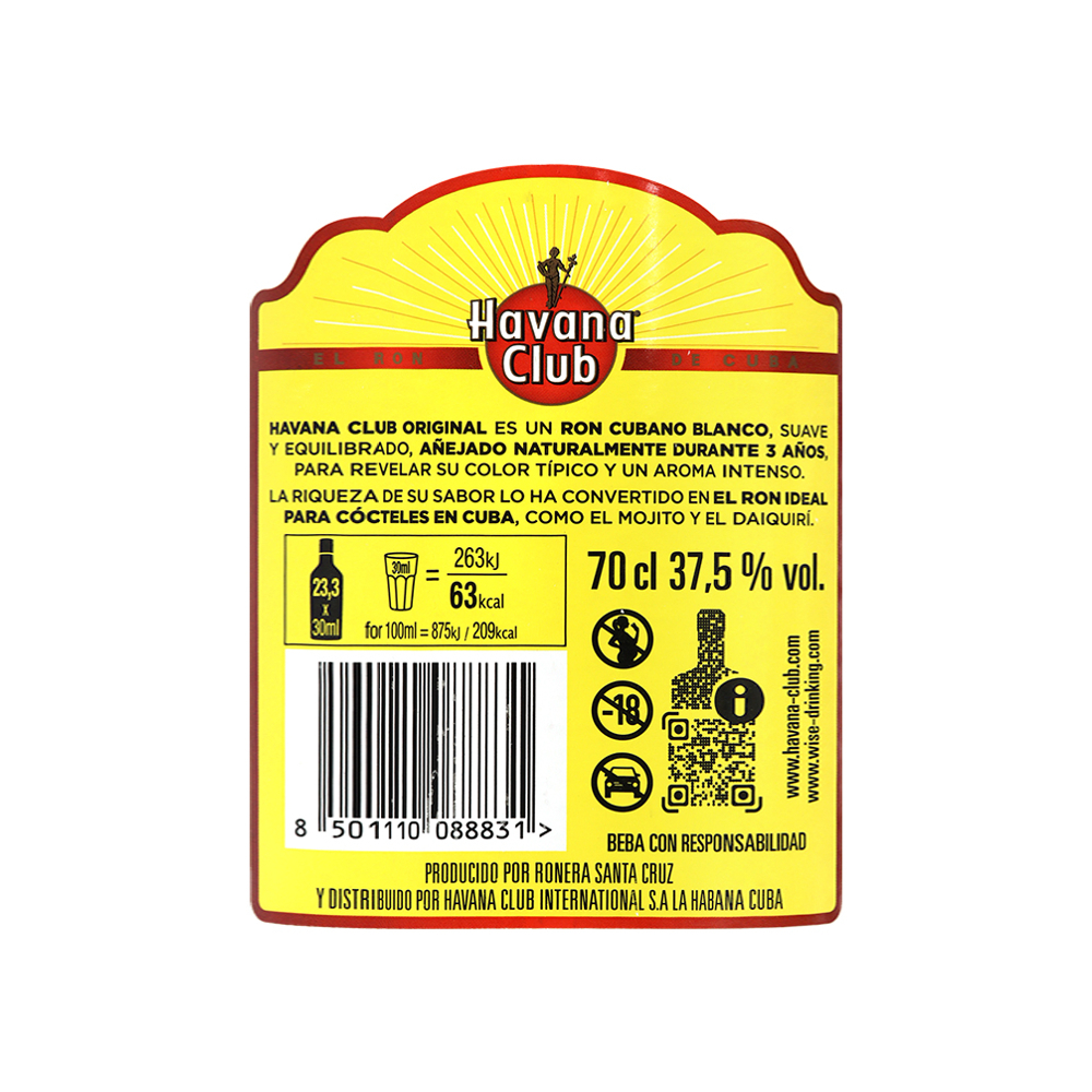 Ron añejo 3 años Original Havana Club (700 ml) - Miniatura 3