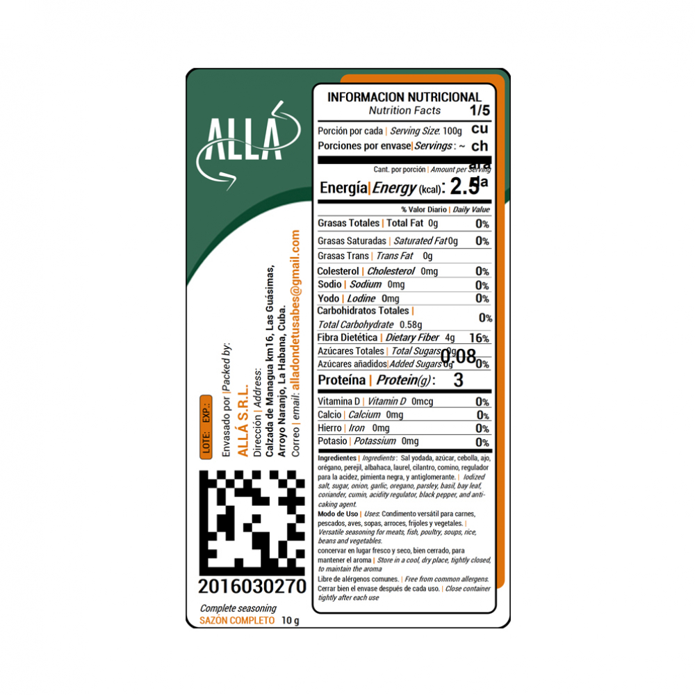 Sazón completo ALLÁ (10 g) - Miniatura 3
