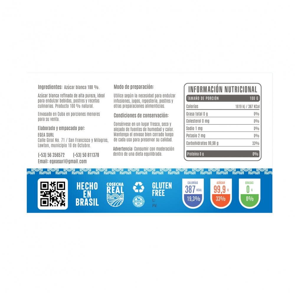 Azúcar blanca refinada Cosecha Real (500 g / 1.1 lb) - Miniatura 3