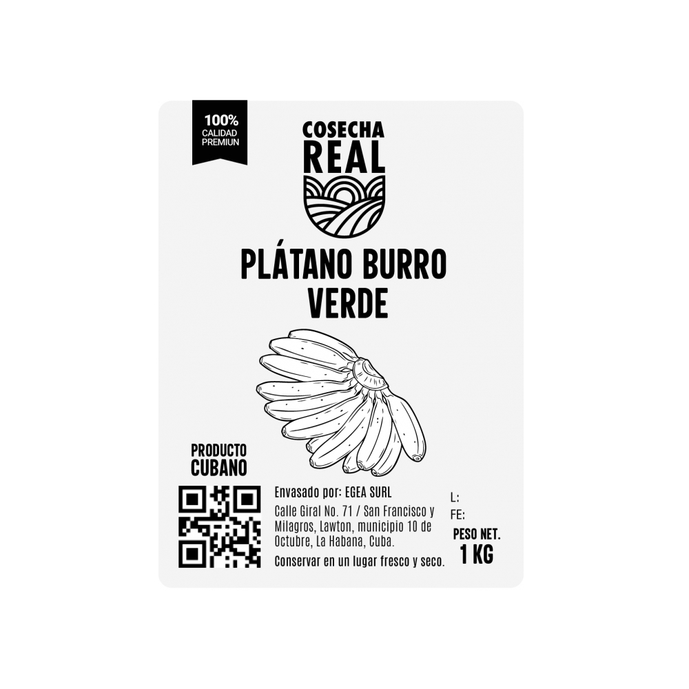 Plátano burro verde Cosecha Real (1 kg / 2.2 lb) - Miniatura 3