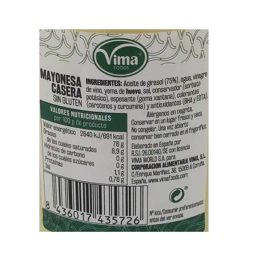 Mayonesa casera Vima Foods (225 ml) - Miniatura 4