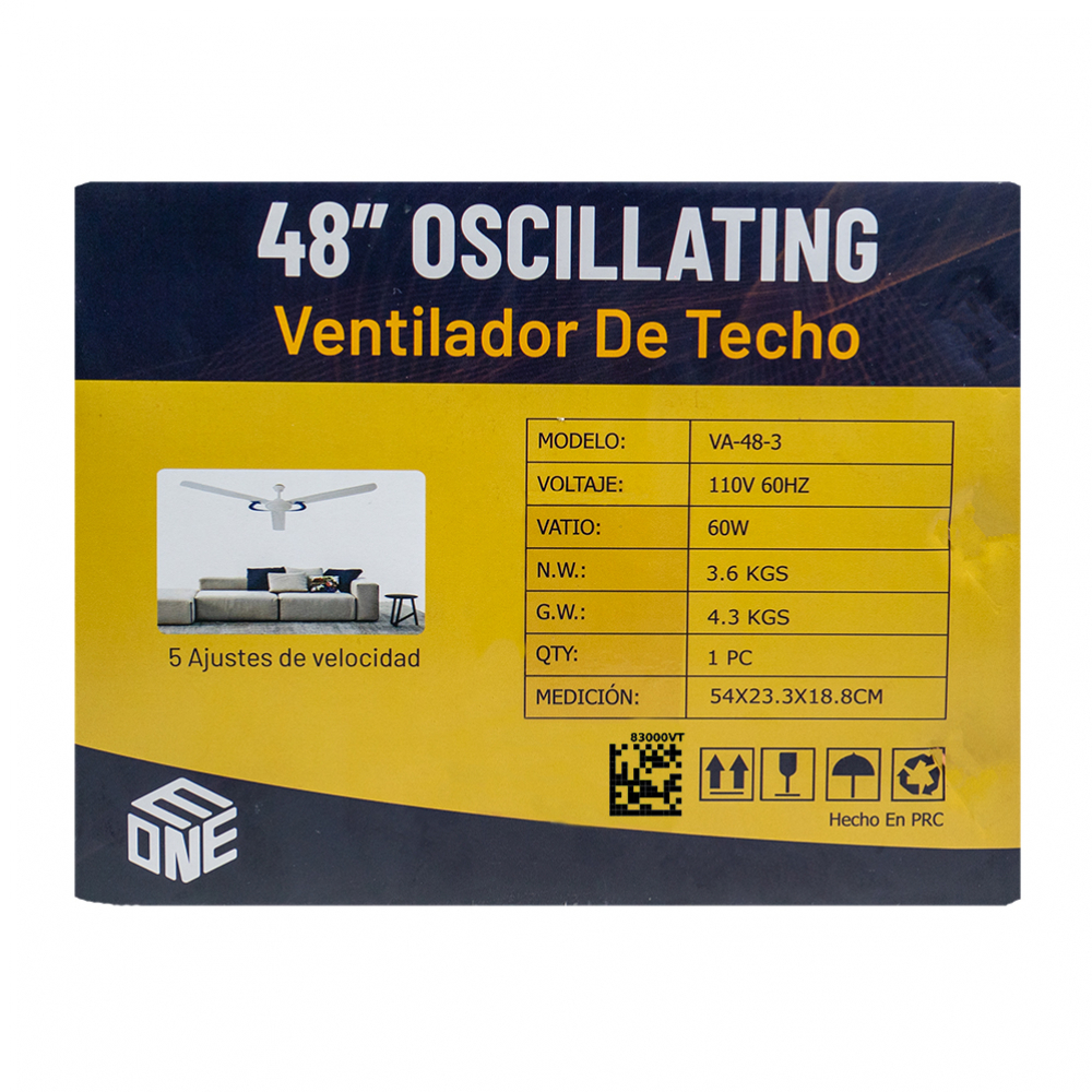 Ventilador de techo de 48" Eone VA-48-3 - Miniatura 4
