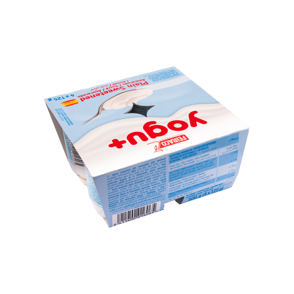 Yogurt natural azucarado yogu+ Feiraco (24 x 125 g / 4.4 oz) - Miniatura 3
