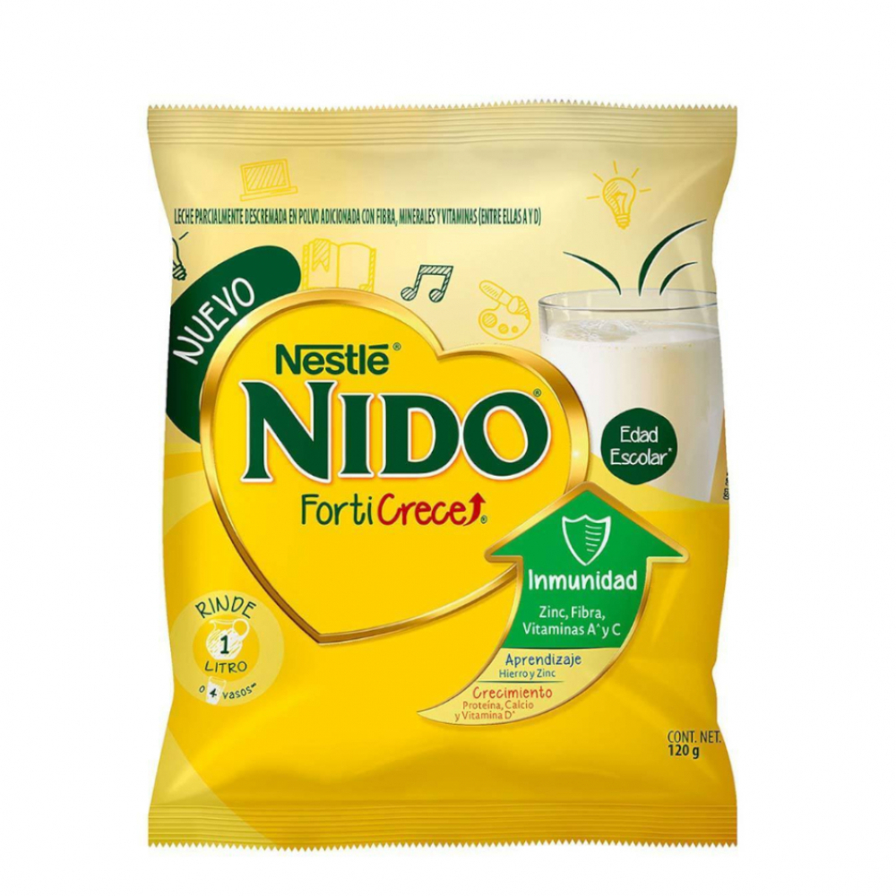 Leche en polvo parcialmente descremada acondicionada con fibra, minerales y vitaminas Nestlé (120 g / 4.23 oz) - Miniatura 2