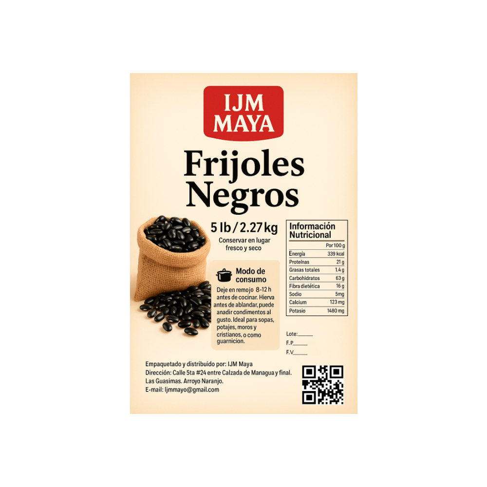 Frijoles negros IJM Maya (2.26 kg / 5 lb) - Miniatura 3