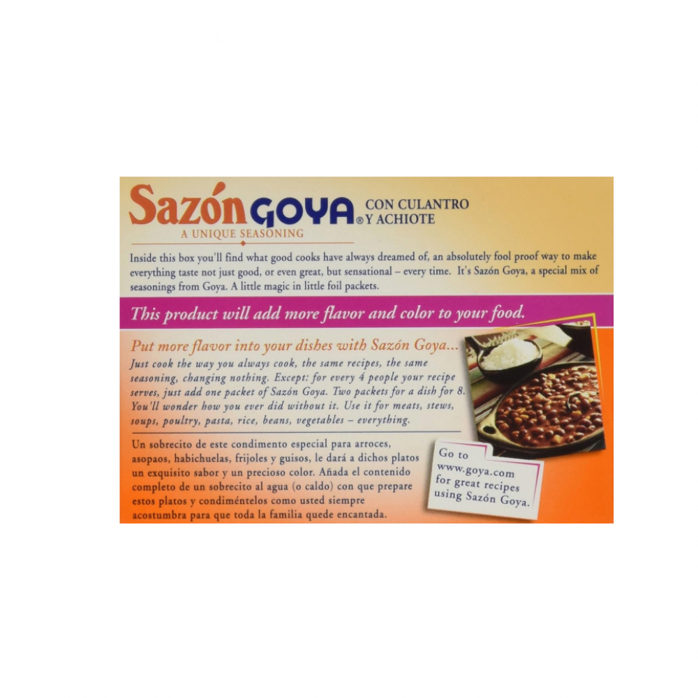 Sazón con culantro y achiote Goya (40 g / 1.41 oz) - Miniatura 3