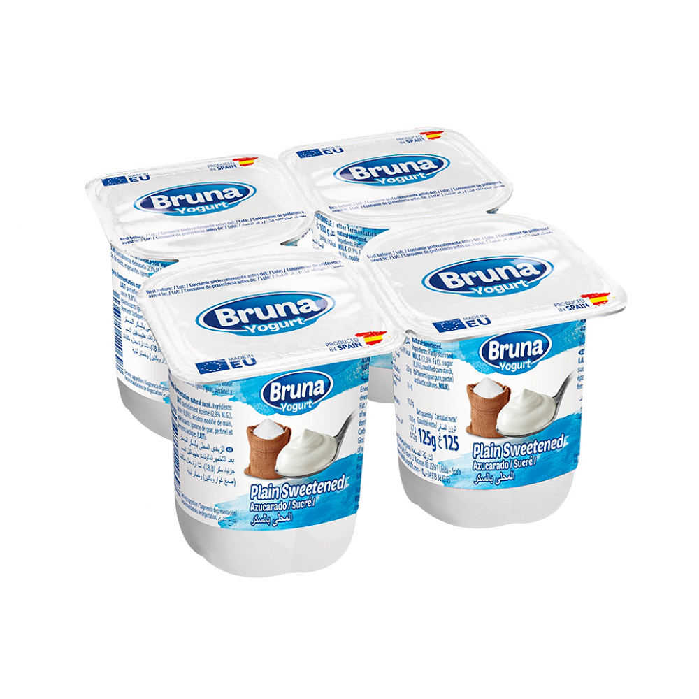 Yogurt pasteurizado natural azucarado Bruna (4 x 125 g / 4.41 oz) - Miniatura 2