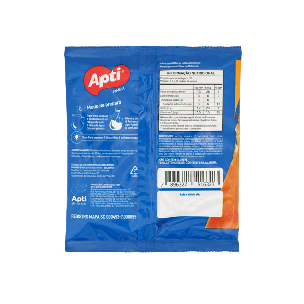 Refresco instantáneo sabor mandarina Apti (170 g / 6 oz) - Miniatura 3