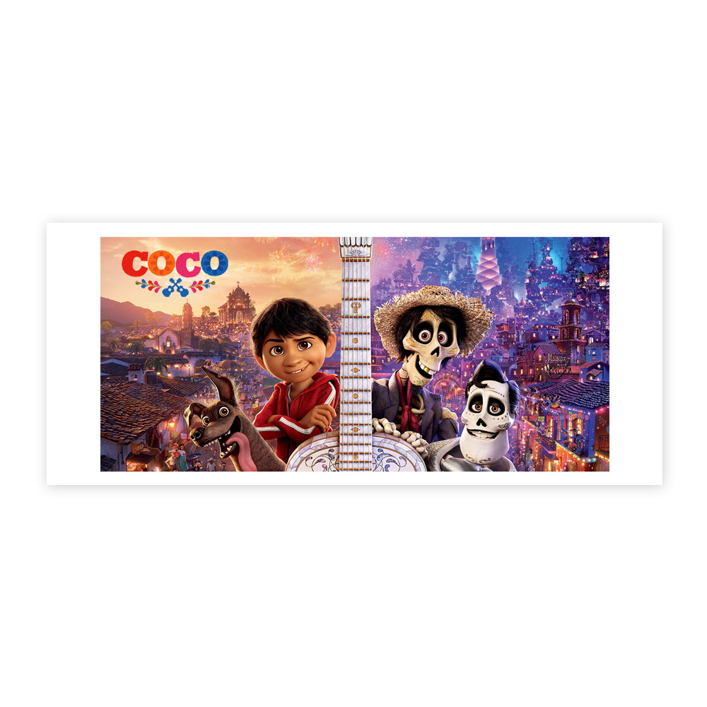 Jarra blanca y anaranjada de cerámica con diseño impreso tema Coco - Miniatura 3