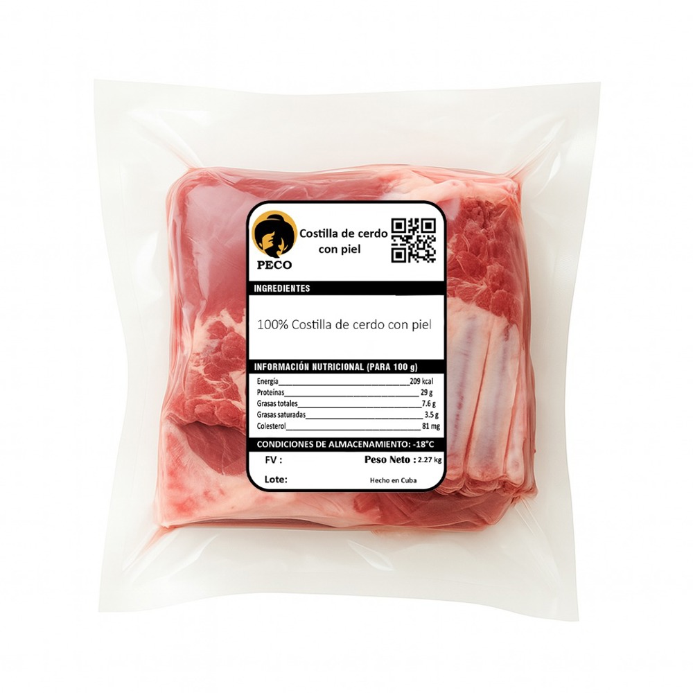 Costilla de cerdo con piel Peco (2.27 kg / 5 lb) - Miniatura 2