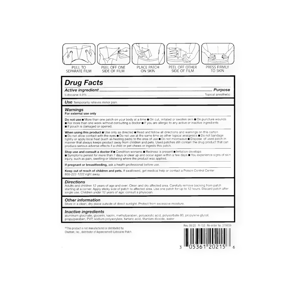 Parche analgésico de lidocaína 4 % Rugby (5 U) - Miniatura 2
