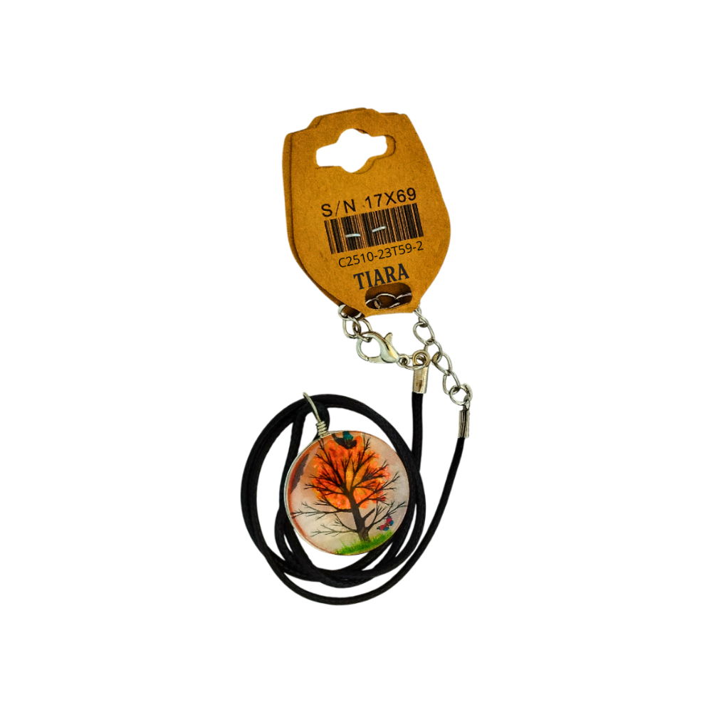 Collar con colgante de árbol de la vida naranja Tiara - Miniatura 3