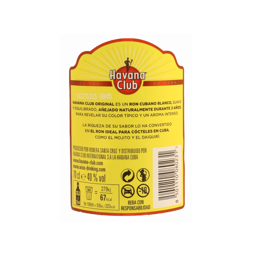 Ron añejo 3 años original Havana Club (12 x 700 ml) - Miniatura 3
