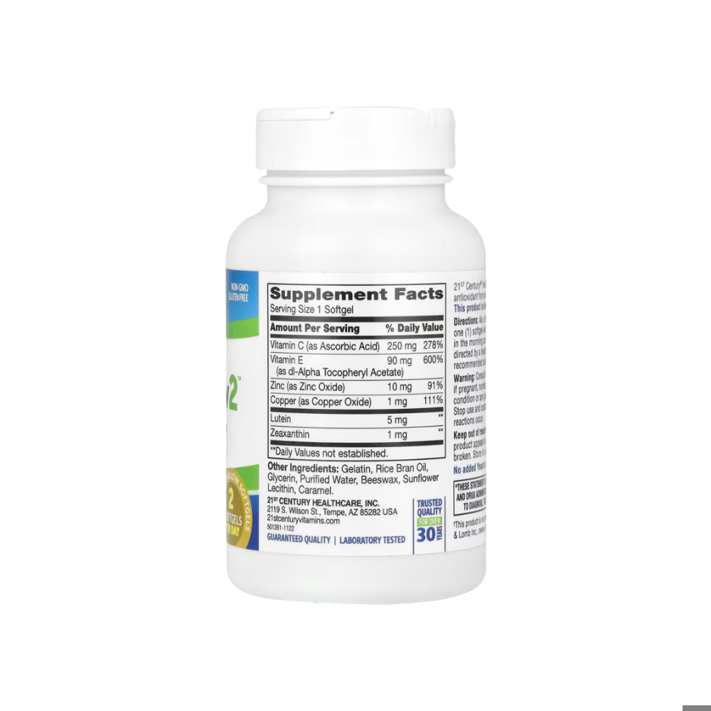 Suplemento de vitaminas y minerales Super Vision2 21st Century (120 cápsulas blandas) - Miniatura 2