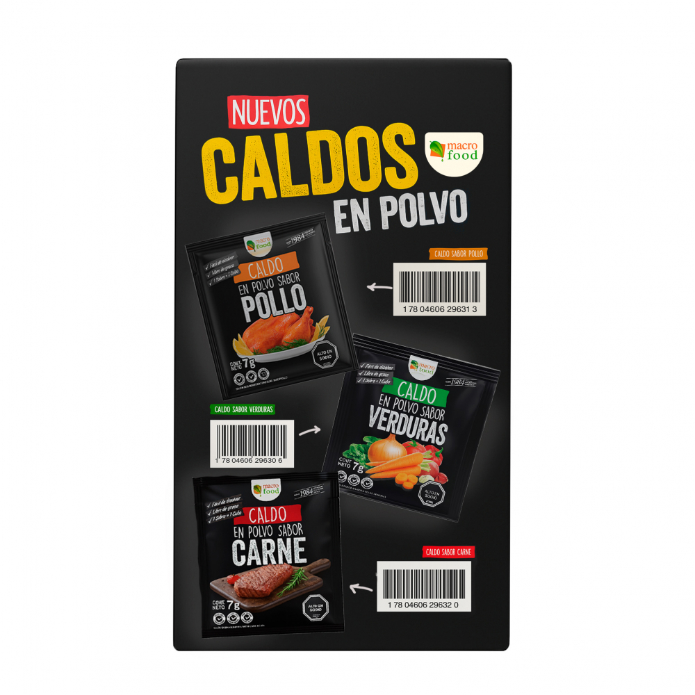Caldo en polvo sabor pollo Macro Food (252 g / 8.89 oz) - Miniatura 2