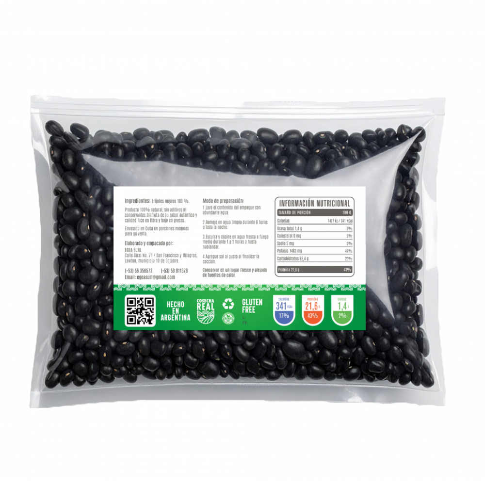 Frijoles negros Cosecha Real (8 x 1 kg / 2.2 lb) - Miniatura 2