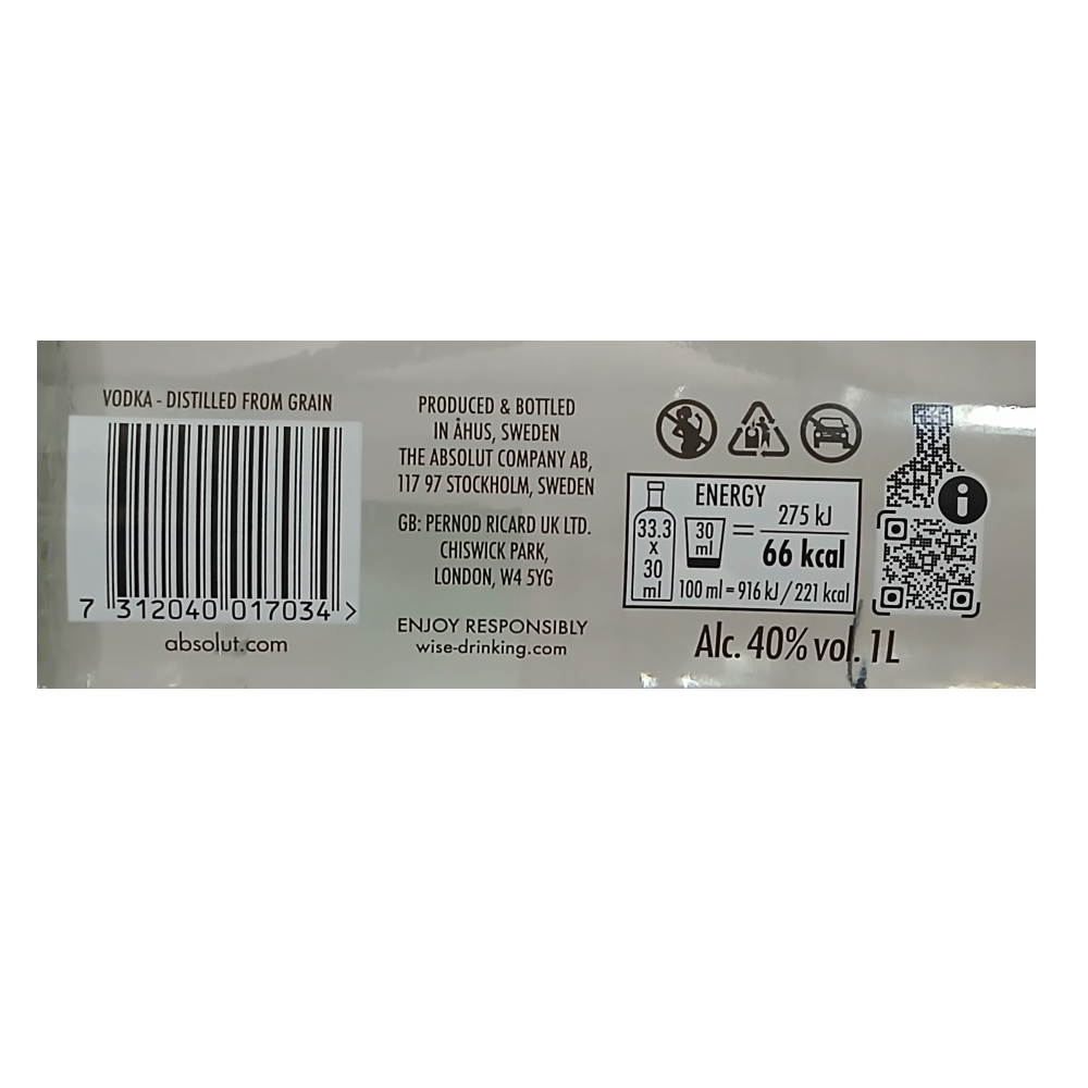 Vodka Absolut (1 L) - Miniatura 2