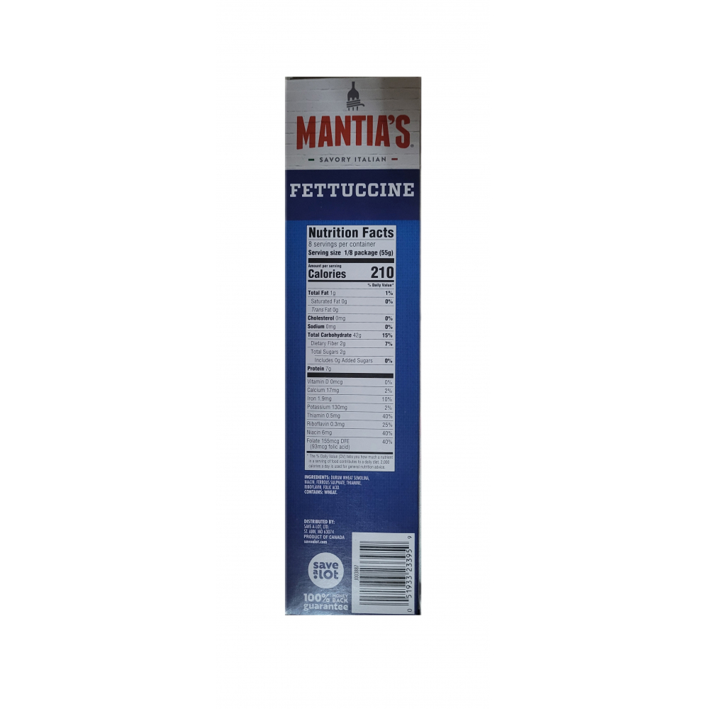 Pasta fettuccine Mantia's (454 g / 1 lb) - Miniatura 2