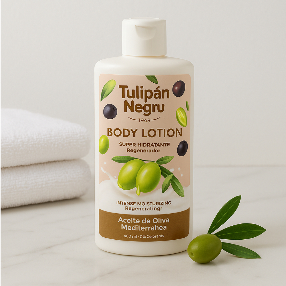 Crema corporal de aceite de oliva Tulipán Negro (400 ml) - Miniatura 4