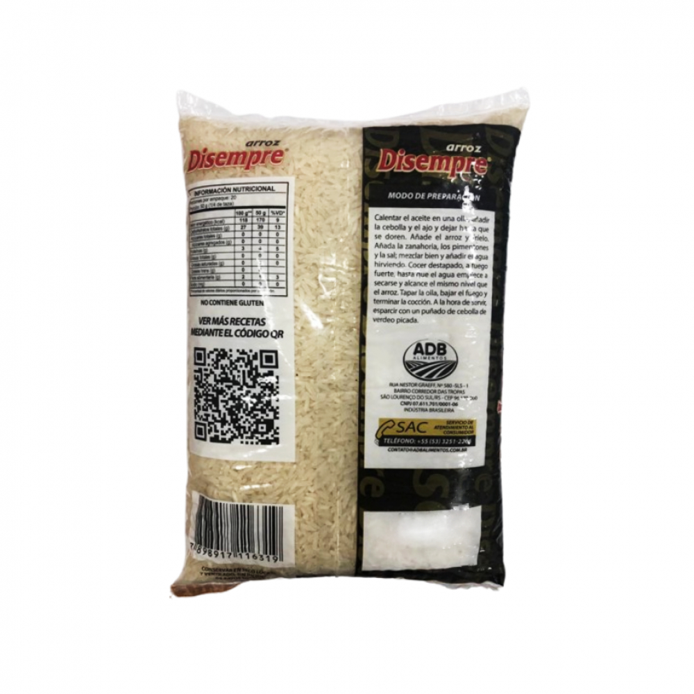 Arroz grano largo Disempre (2 x 1 kg / 2.2 lb) - Miniatura 3