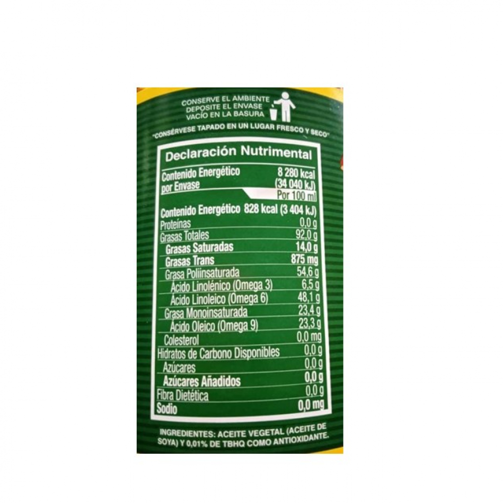 Aceite puro de soya Hysa (1 L) - Miniatura 3