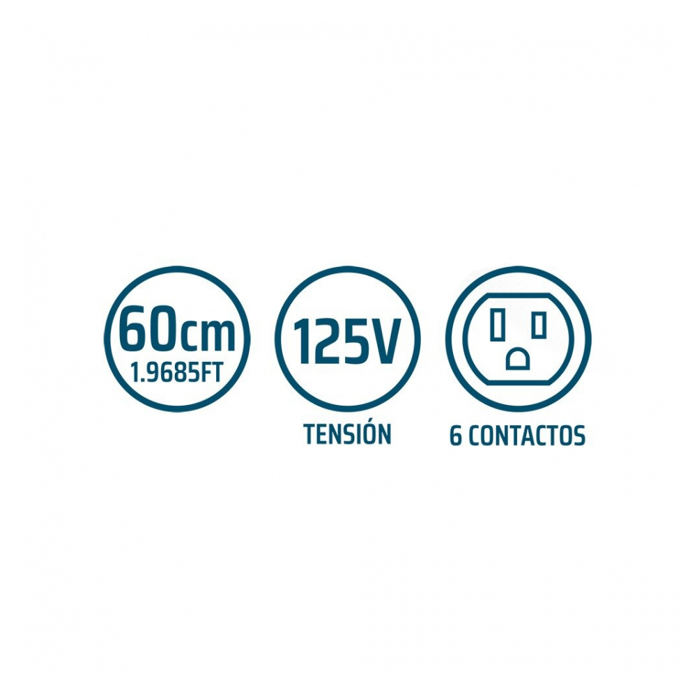 Regleta eléctrica de 6 contactos Troen - Miniatura 3