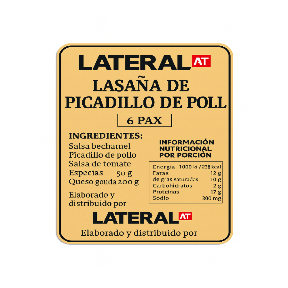 Lasaña de picadillo de pollo Lateral (6 personas) - Miniatura 2