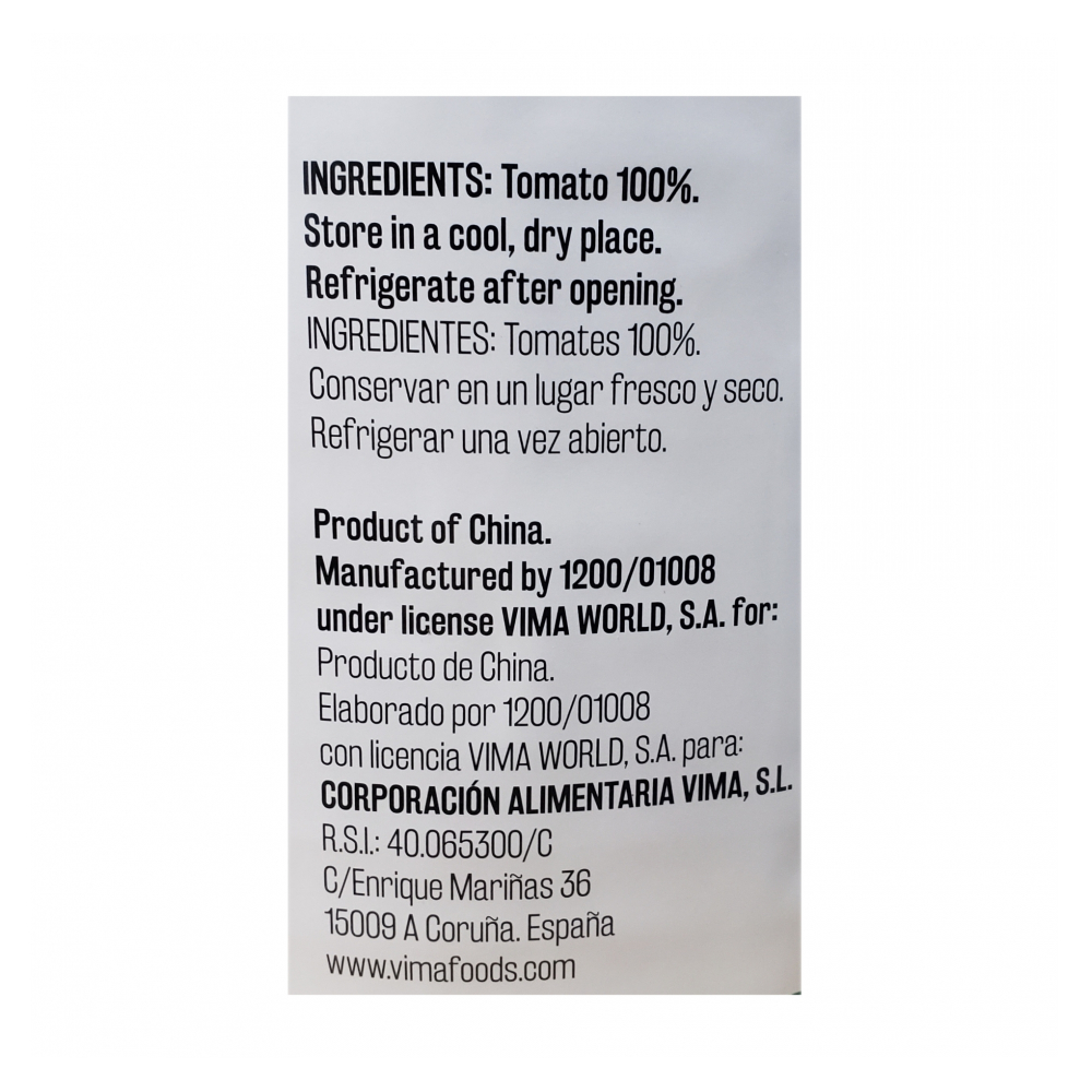 Pasta de tomate Vima Foods (3 kg / 6.6 lb) - Miniatura 3