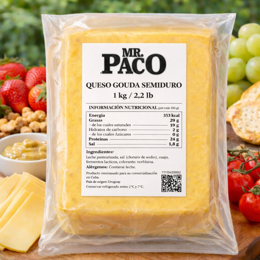 Queso gouda semiduro Mr. Paco (1 kg / 2.2 lb) - Miniatura 3