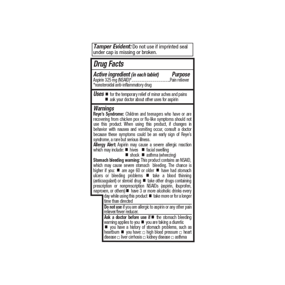 Aspirina. Ácido acetilsalicílico 325 mg Gericare (100 tabletas) - Miniatura 2