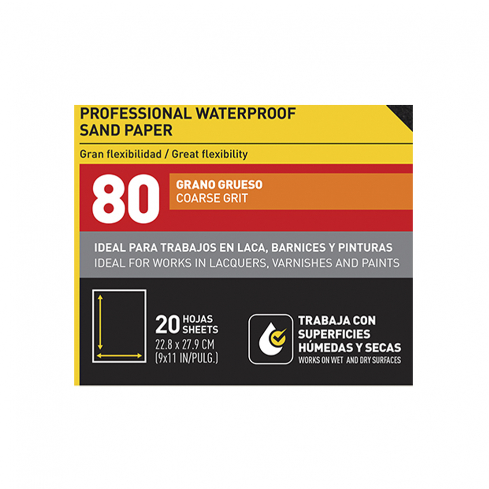 Lija de agua grano No. 80 Covo (20 U) - Miniatura 3