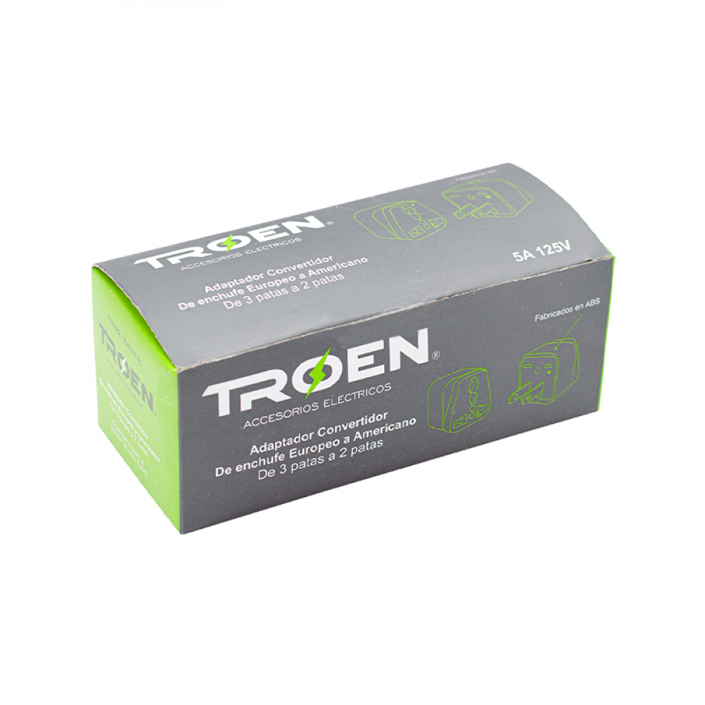 Adaptador de enchufe europeo a americano Troen - Miniatura 3