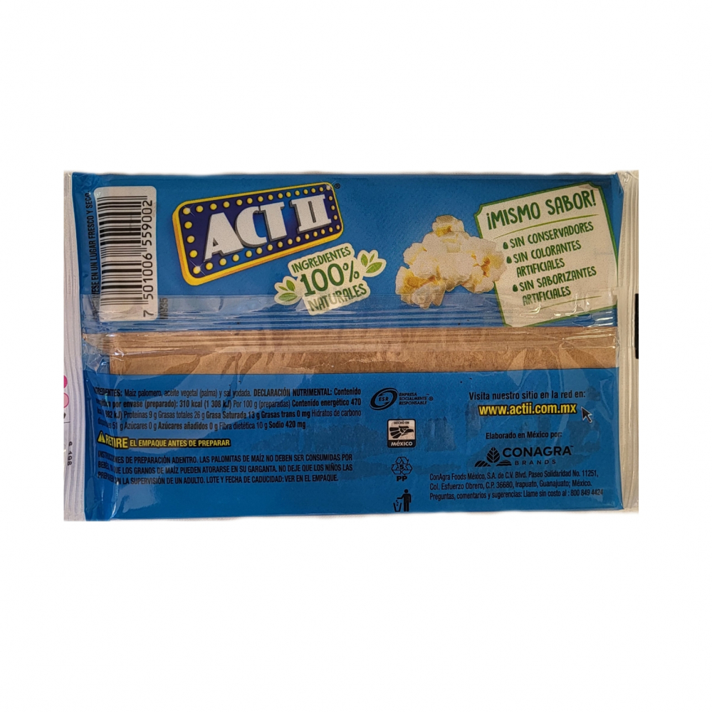 Palomitas para microondas sabor natural ACT II (80 g / 2.82 oz) - Miniatura 3