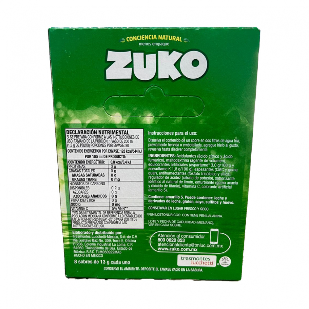 Refresco instantáneo sabor limón Zuko (104 g / 3.67 oz) - Miniatura 2