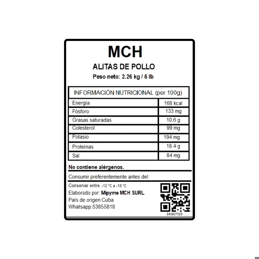 Alitas de pollo MCH (2.26 kg / 5 lb) - Miniatura 3